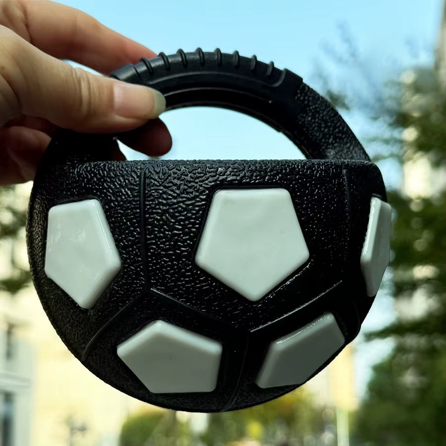 Dog Toys Soccer Ball with Handle outside Squeaky Floating for Tug of War Dog Tug Toy for Small Mudiem Large Breed Playing Gifts