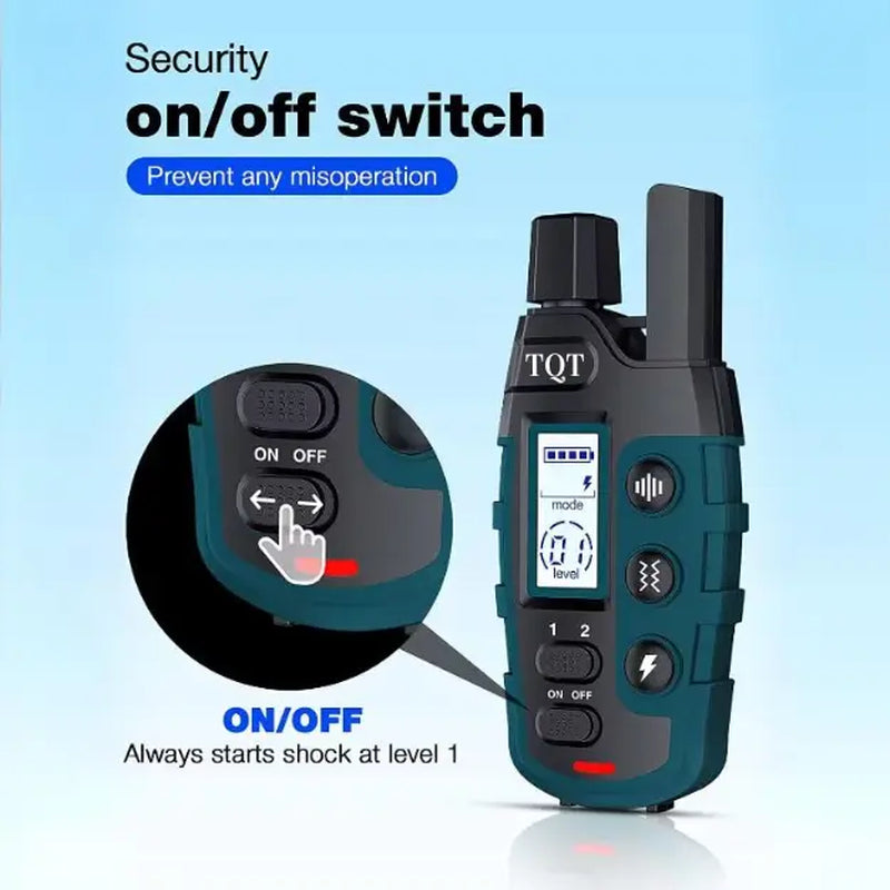 TQT Dog Training Collar 3300FT Range with IP67 Waterproof, Adjustable Beep, Vibration & Safe Shock Modes, Remote Control, Rechargeable E-Collar